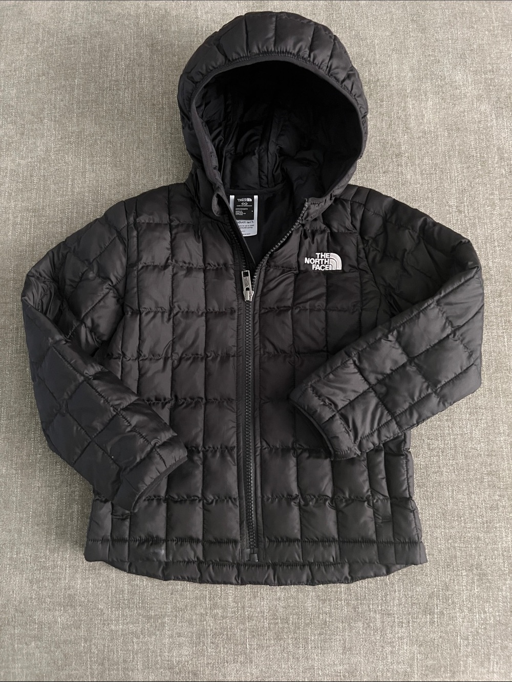 The North Face Kids Black Quilted Hooded Puffer Jacket